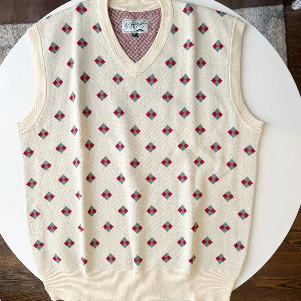 Bogey Boys by Macklemore Men’s Diamond Sweater Vest Size XL New Banana Yellow